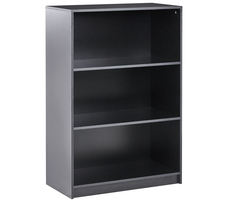 Bibliothèque 3 Étagères Zehna 117 Cm Noir