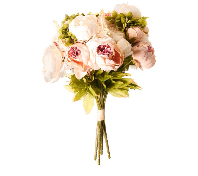 Bouquet De Fleurs Artificielles Raposa 45 Cm Rose Pastel