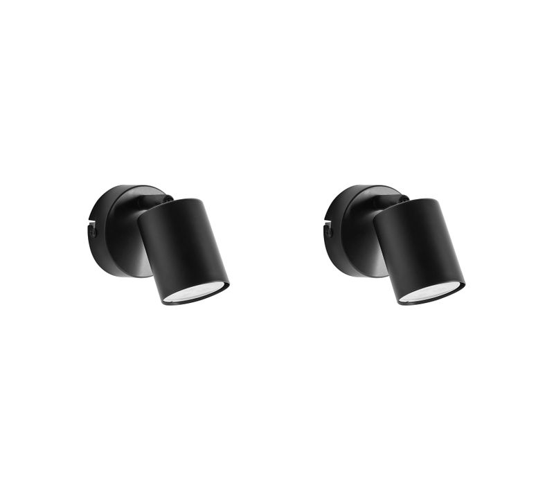 Lot De 2 Lampes Murales Nyando Métal Noir