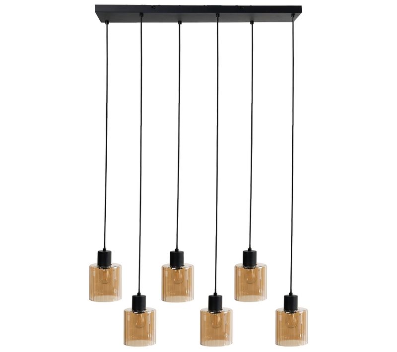 Lampes Suspension à 6 Lumières Kitare Verre Beige
