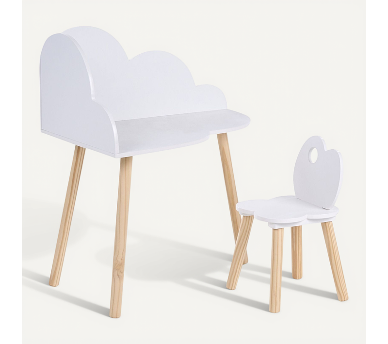 Ensemble Table Et Chaise Pour Enfants Cloudy Blanc
