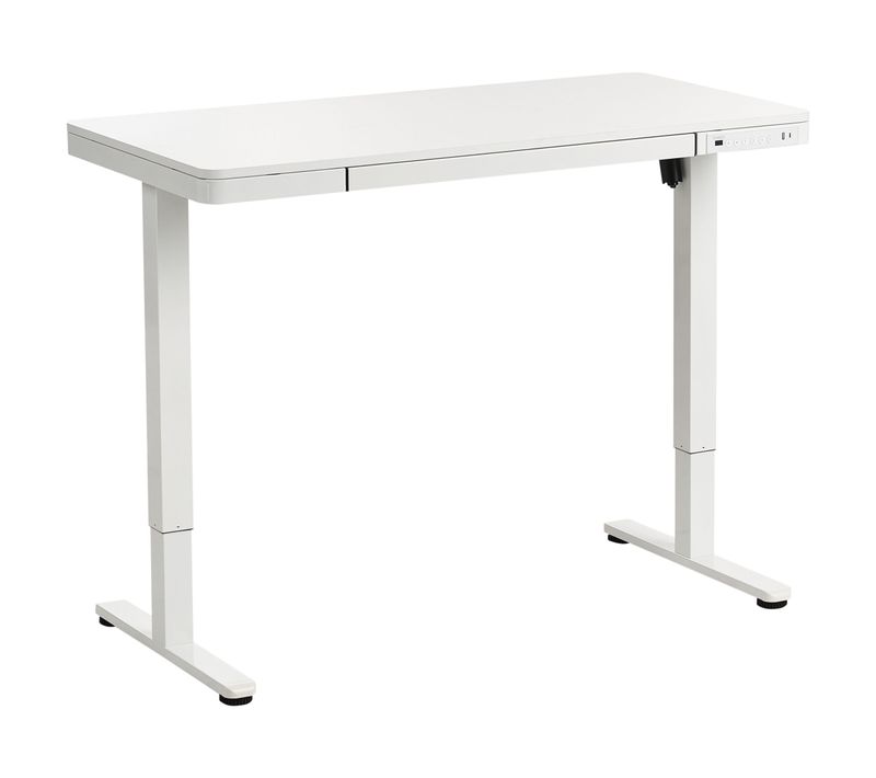 Bureau Réglable En Hauteur électriquement Penly Blanc 120 Cm 60 Cm Avec Port USB