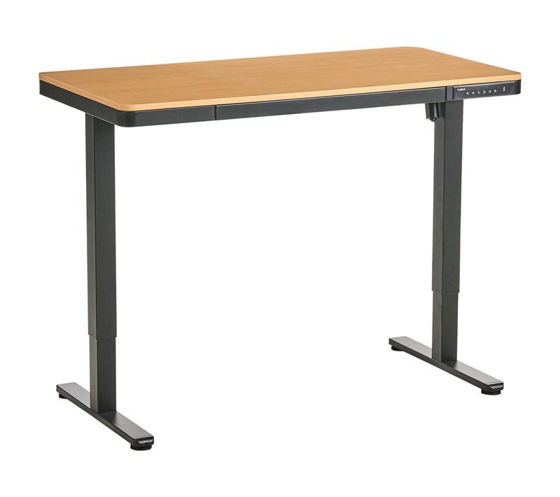 Bureau Réglable En Hauteur électriquement Penly Noir/marron Clair 120 Cm 60 Cm Avec Port USB