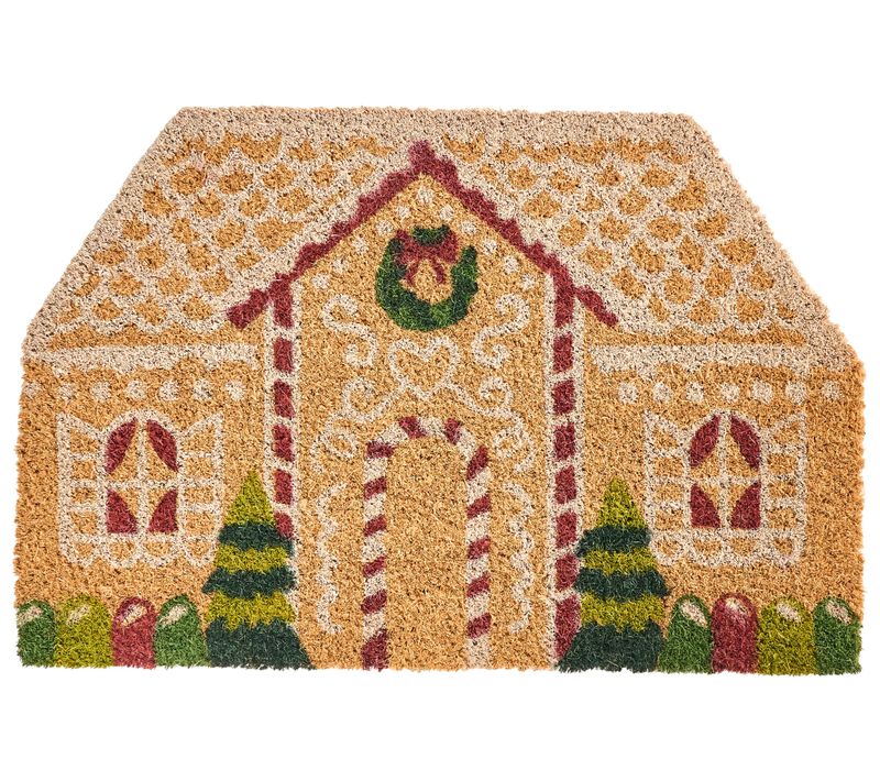 Paillasson Selatna Naturel 40 X 60 Cm Motif De Noël Fibre De Coco