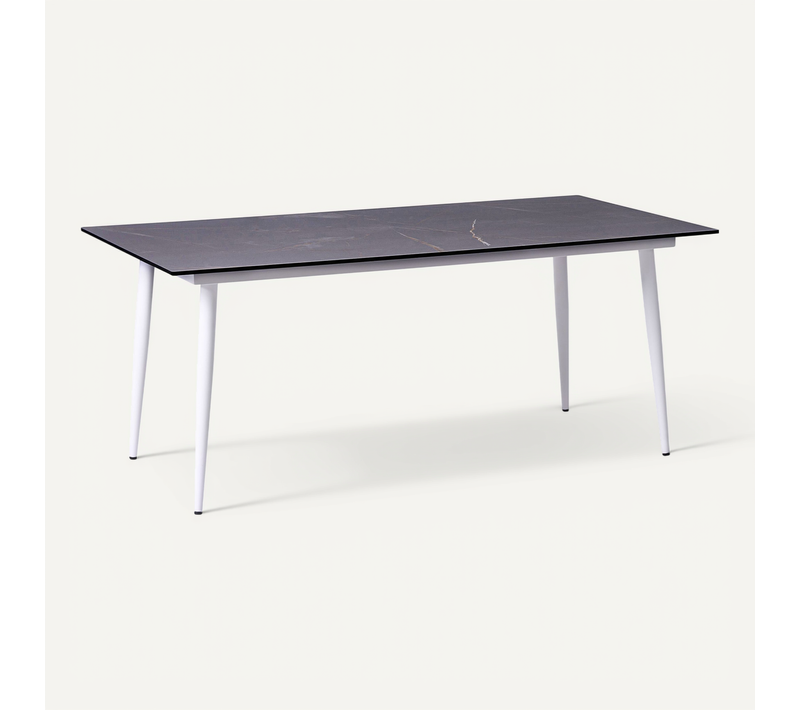 Table De Salle à Manger De Jardin Tolentino 180 Cm 90 Cm Effet Marbre Marbre Gris