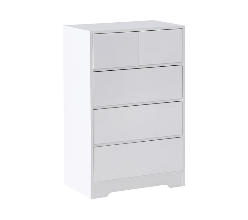 Commode à 5 Tiroirs Alberta Blanc