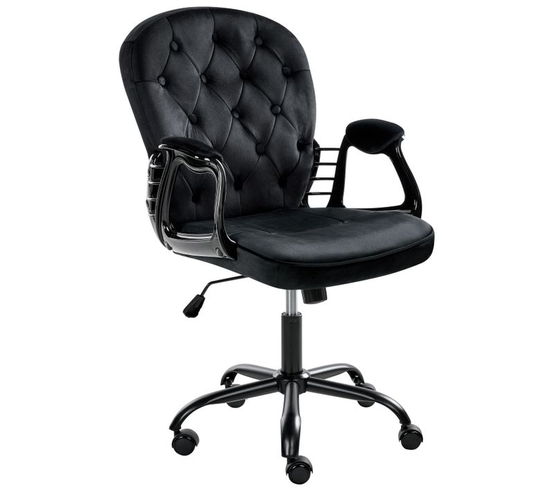 Chaise De Bureau Princess Velours Noir