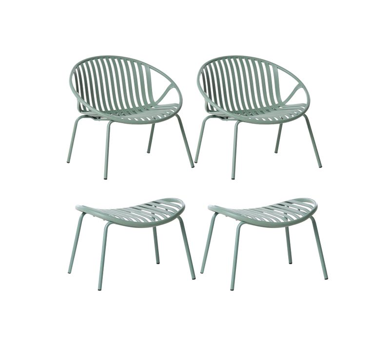 Lot De 2 Chaises De Jardin Casperia Vert