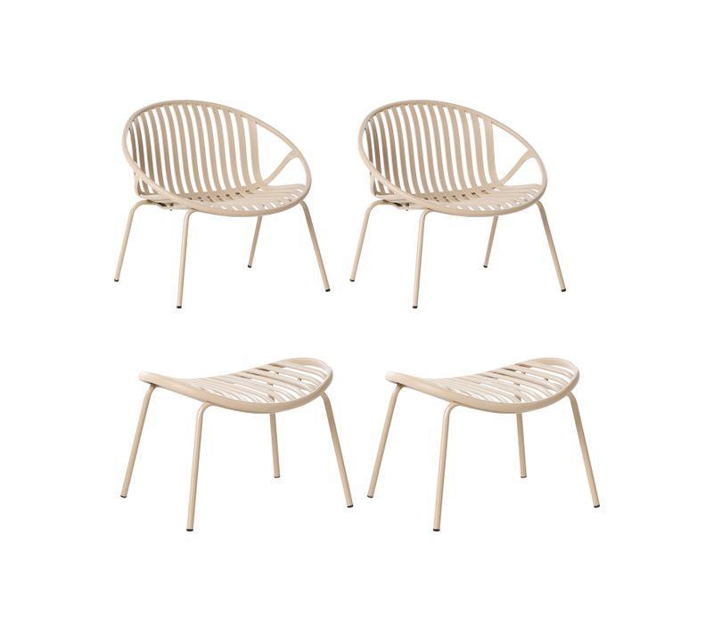 Lot De 2 Chaises De Jardin Casperia Beige Sable