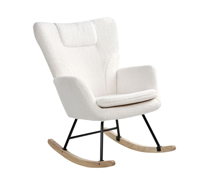Fauteuil à Bascule Sandve Bouclé Blanc