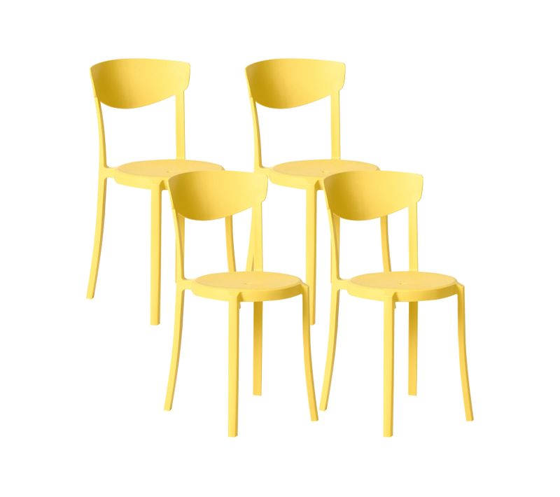 Lot De 4 Chaises De Jardin Vieste Jaune