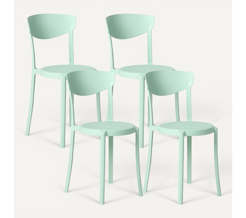 Lot De 4 Chaises De Jardin Vieste Vert Menthe