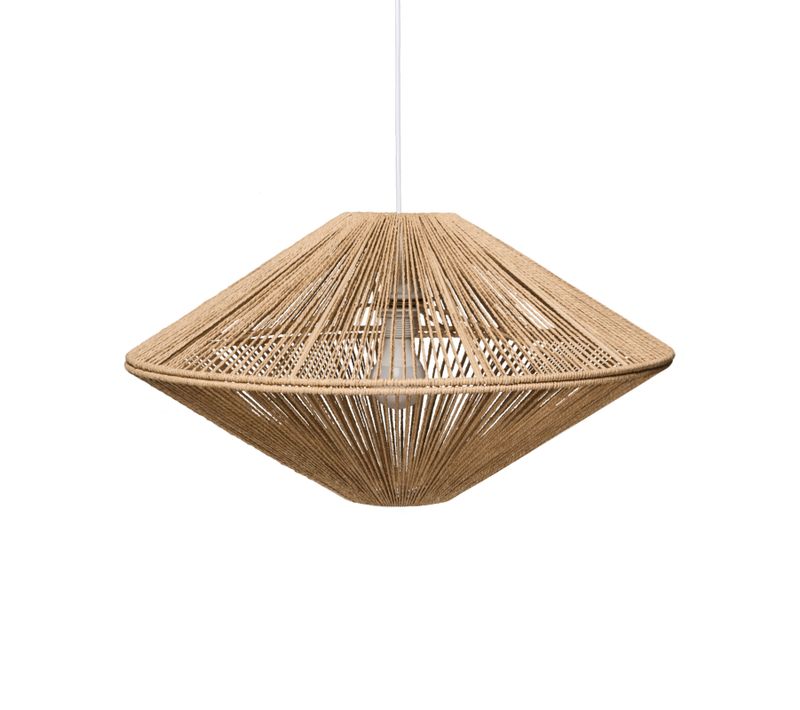Lampe Suspension Caves Corde En Papier Naturel