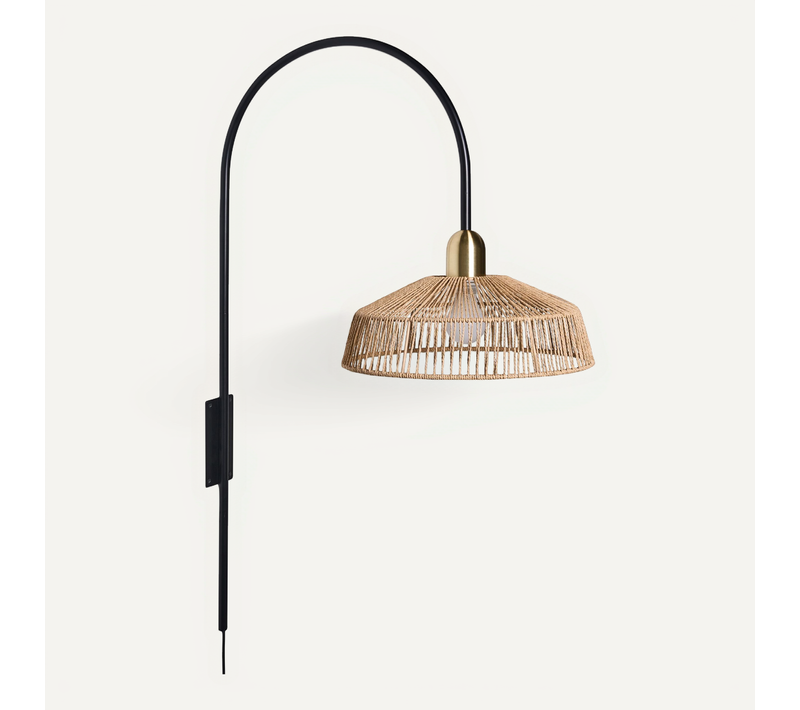 Lampe Murale Nosara Corde En Papier Naturel