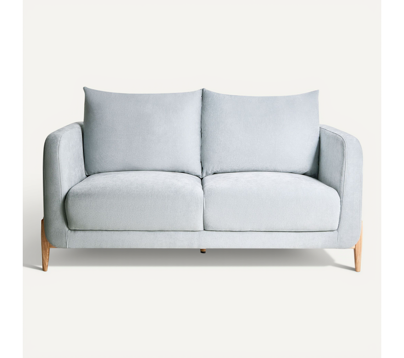 Canapé 2 Places Gimo Tissu Chenille Bleu Clair