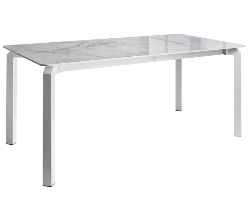 Table De Salle à Manger De Jardin Feletto 180 Cm 90 Cm Pierre Marbre Blanc