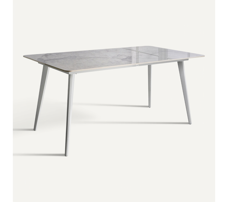 Table De Salle à Manger De Jardin Rodallo 160 Cm 90 Cm Pierre Marbre Blanc