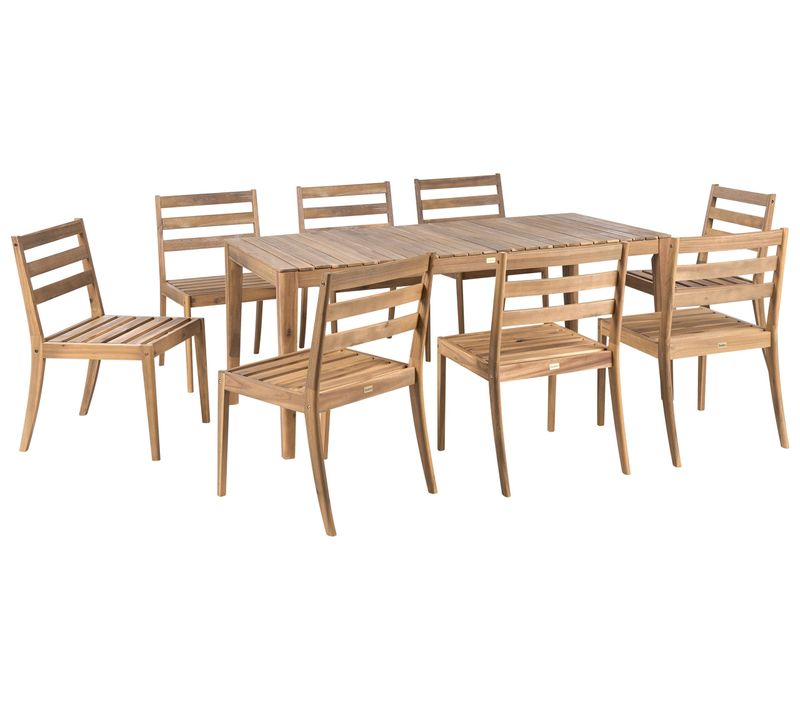 Salle à Manger De Jardin 8 Places Chioggia Bois D'acacia Certifié Marron Clair