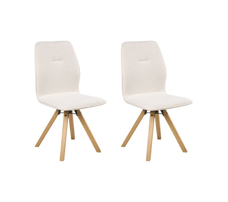 Lot De 2 Chaises De Salle à Manger Alkali Bouclé Blanc Cassé