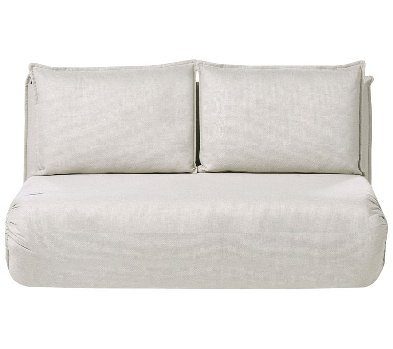 Canapé-lit 2 Places Roros Lin Synthétique Blanc Cassé