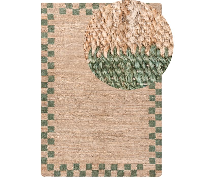 Tapis Beed Beige/vert 160 X 230 Cm Jute