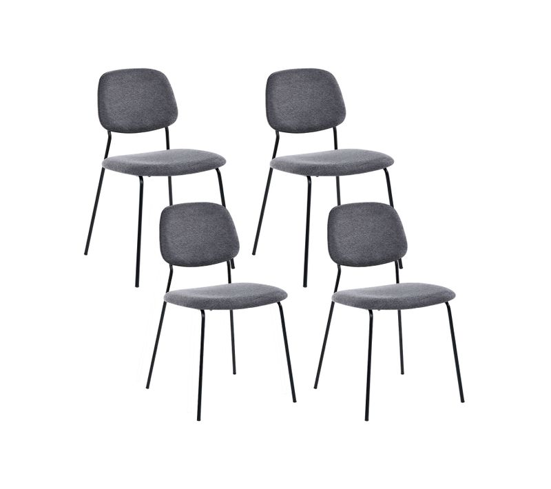 Lot De 4 Chaises De Salle à Manger Riley Tissu Gris