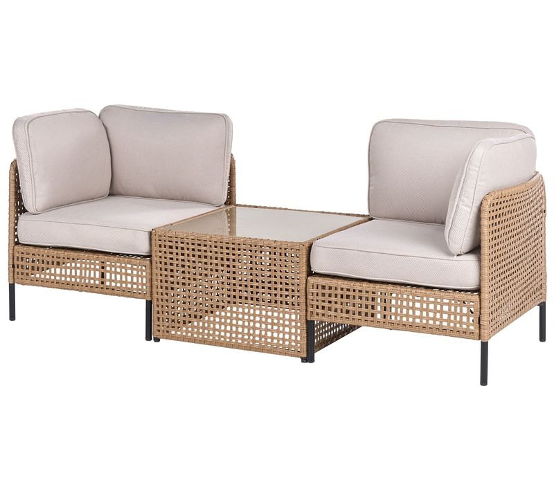 Canapé De Jardin Avec Table 2 Places Omegana Beige Clair