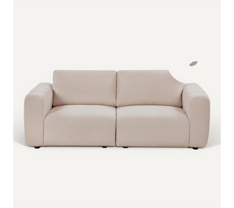 Canapé Modulable 2 Places Kivvik Bouclé Beige