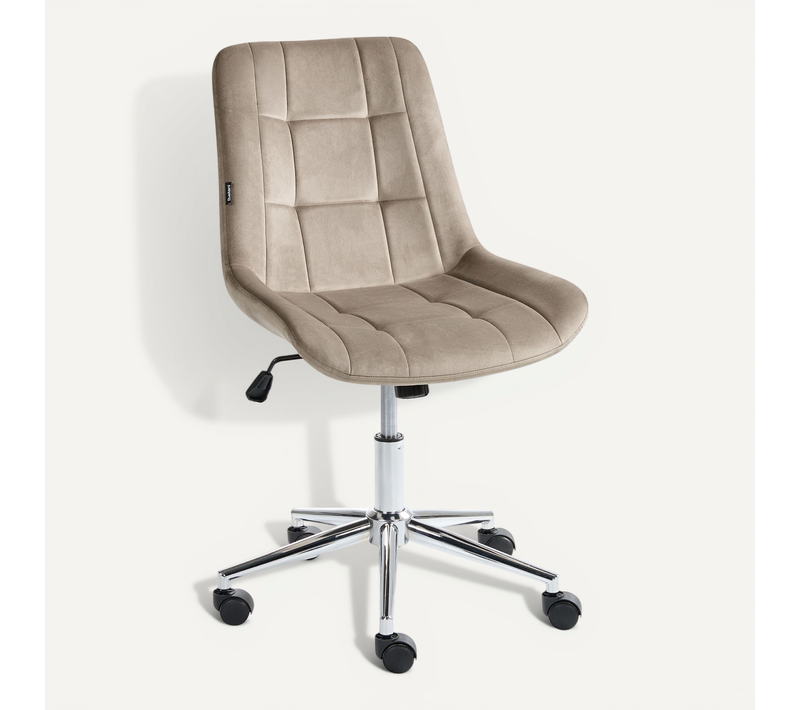 Chaise De Bureau Melrose Velours Taupe