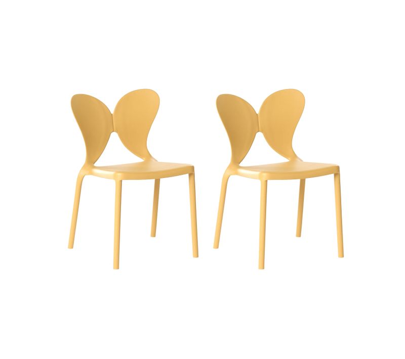 Lot De 2 Chaises De Jardin Larissa Empilable Jaune