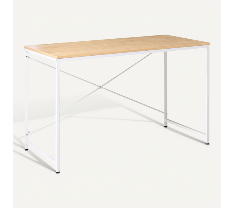 Table De Bureau Andaste Marron Clair/blanc 120 Cm 60 Cm