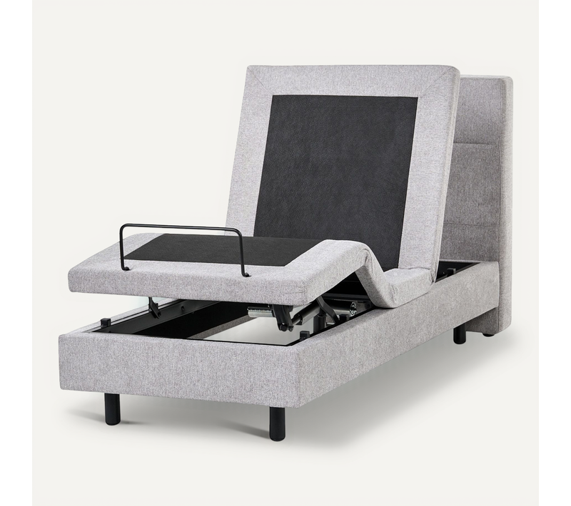 Lit Réglable Tissu Viceroy 80 X 200 Cm Gris Clair