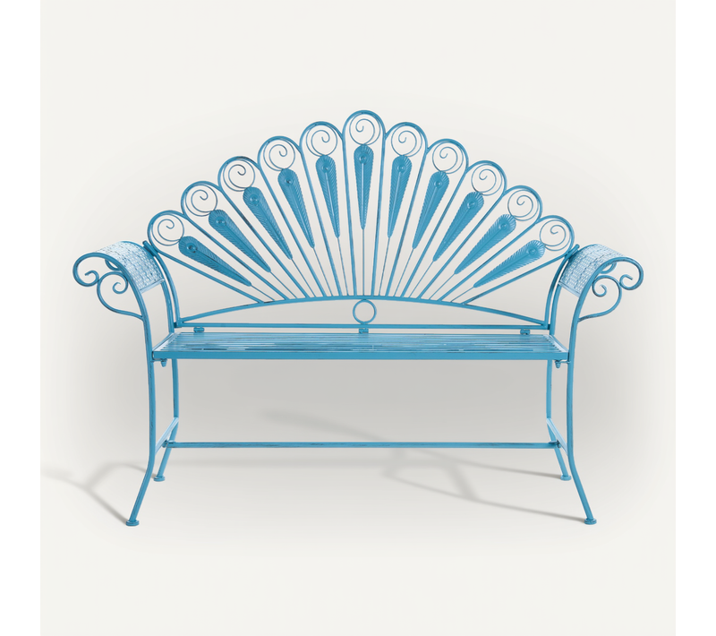 Banc De Jardin Pavia 146 Cm Métal Bleu