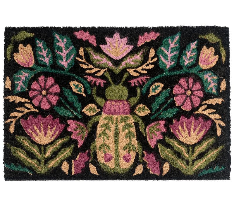 Paillasson Selawik Multicolore 40 X 60 Cm Fleur Fibre De Coco