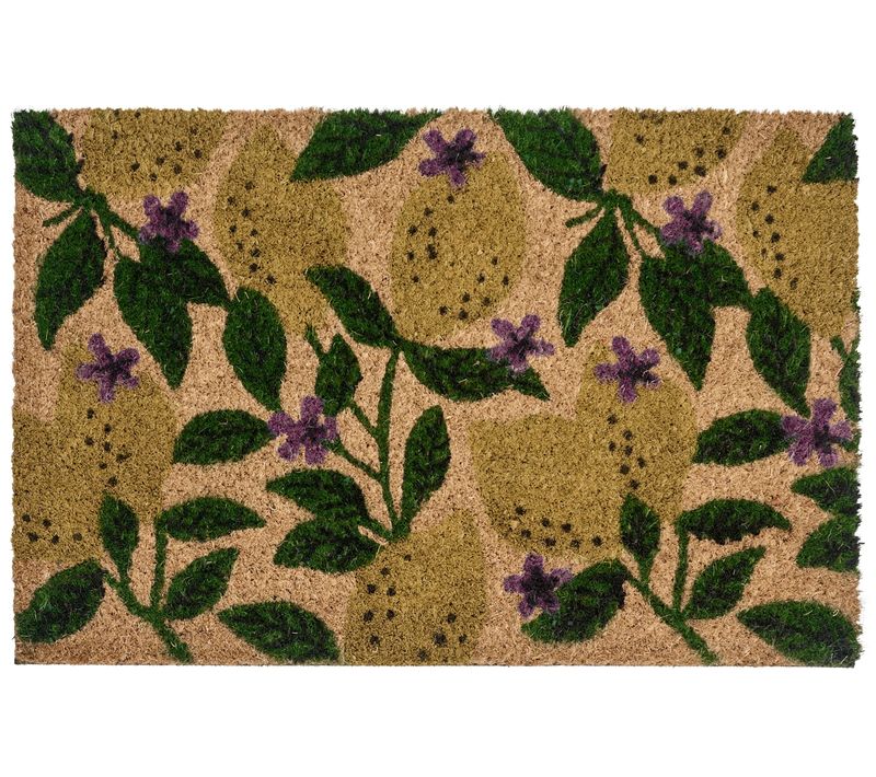 Paillasson Tazlina Multicolore 50 X 80 Cm Citron Fibre De Coco