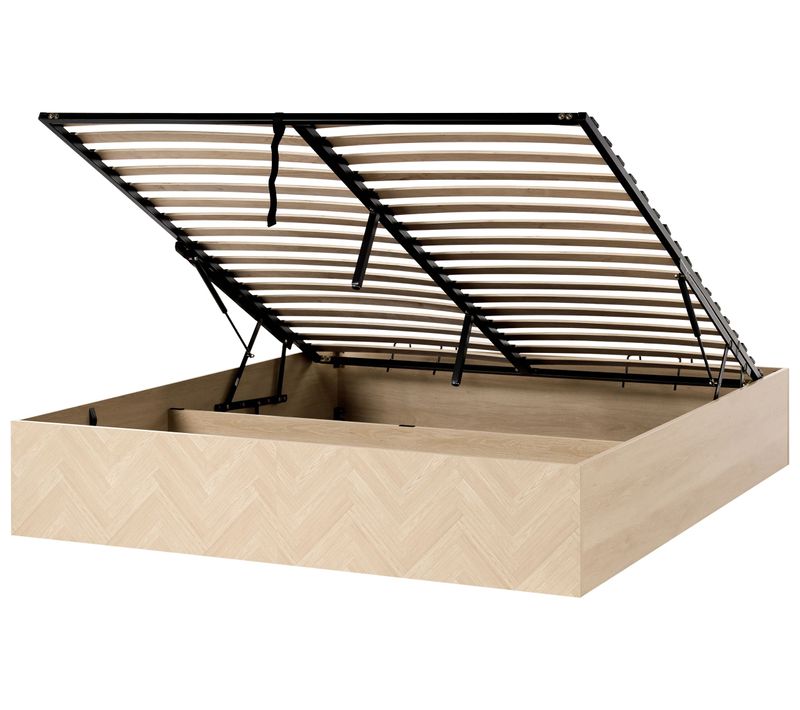 Lit Ottoman Sans Tête De Lit Etel 180 X 200 Cm Marron Clair