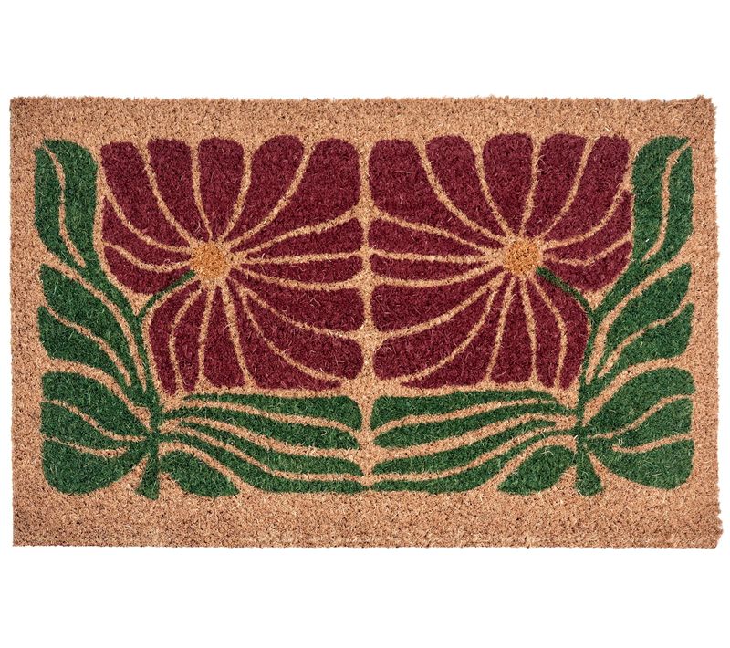 Paillasson Tanalian Multicolore 50 X 80 Cm Fleur Fibre De Coco