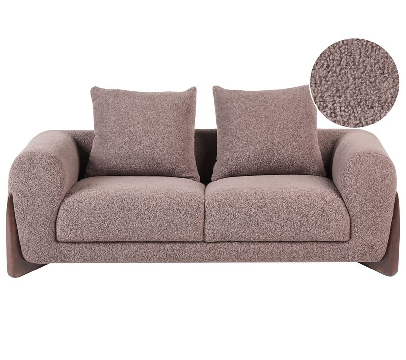 Canapé 2 Places Vinliden Bouclé Marron