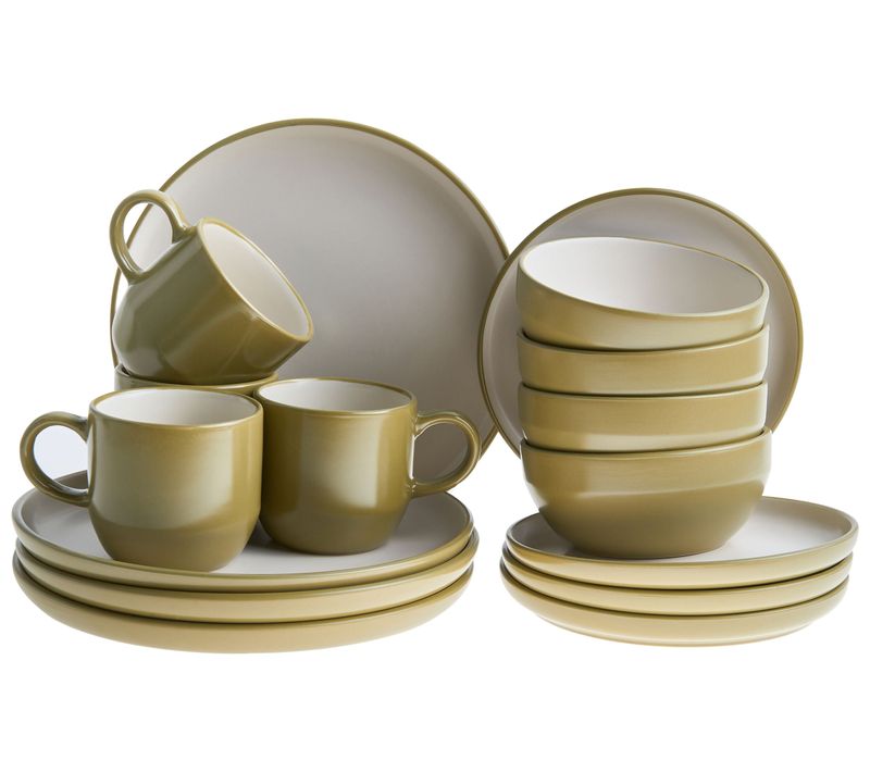 Set De 16 Couverts De Table Nutmeg Grès Vert