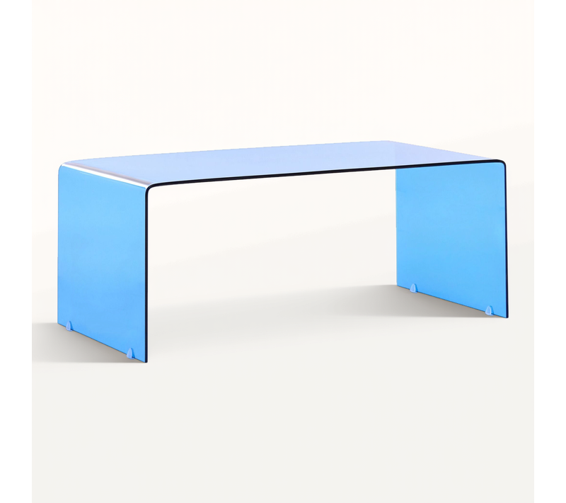 Table Basse Kendall Verre De Sécurité Bleu