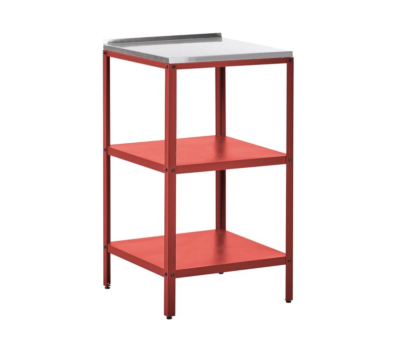 Ilot De Cuisine Extérieure Vilama Métal Rouge