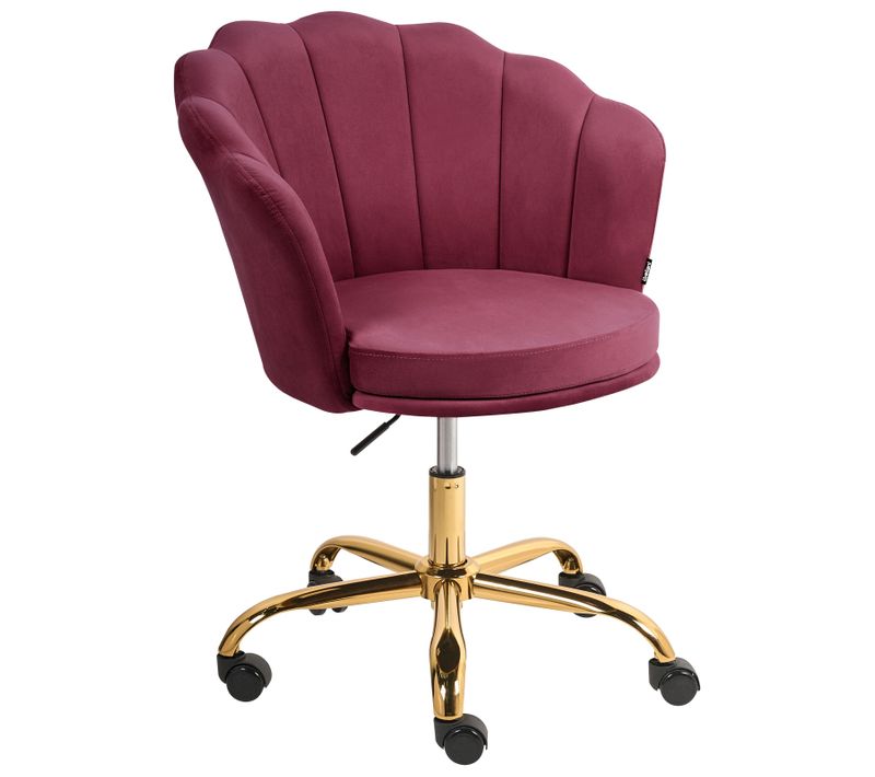 Chaise De Bureau Monticello Velours Rouge Bordeaux