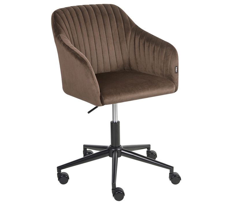 Chaise De Bureau Venice Velours Marron