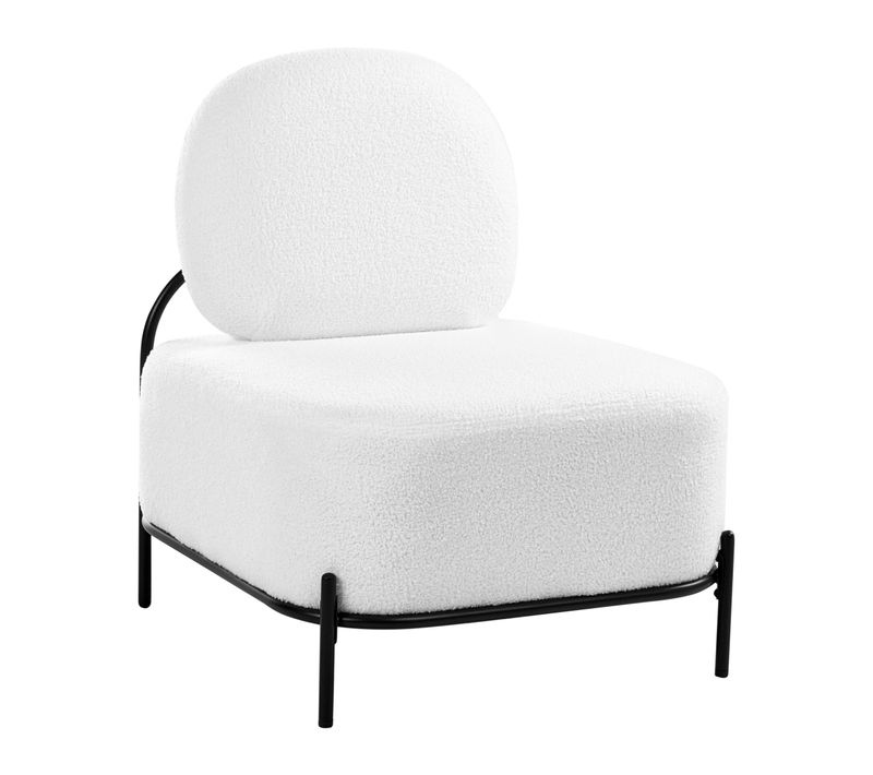 Fauteuil Lunde Bouclé Blanc