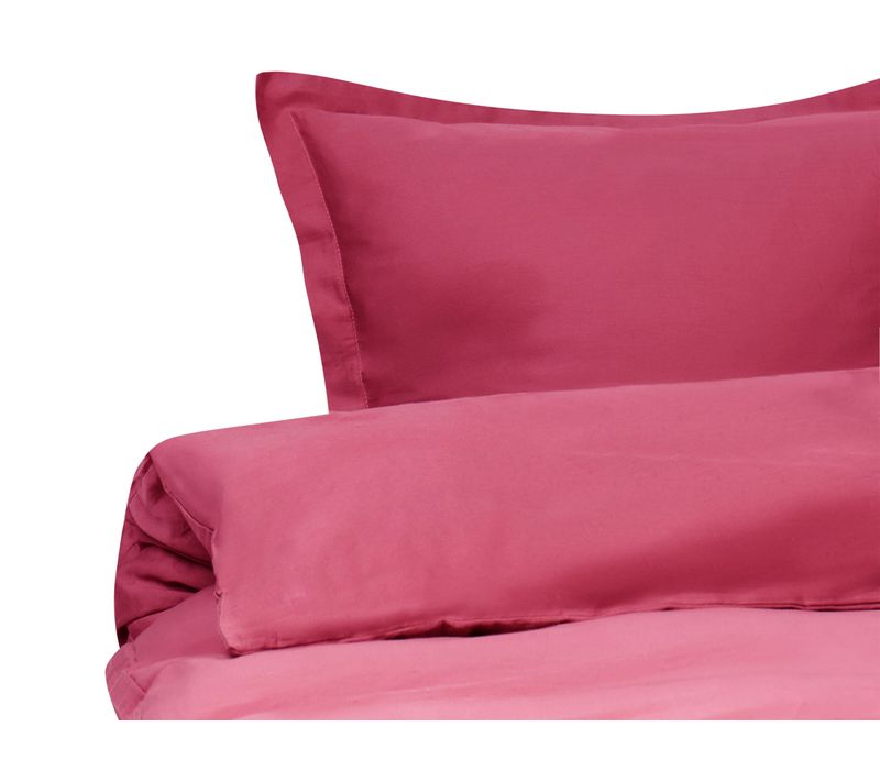 Ensemble De Housses De Couette Parkrose Satin De Coton 200 X 200 Cm Rouge Bordeaux