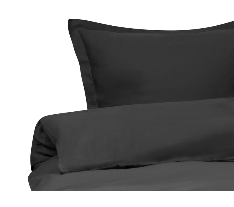 Ensemble De Housses De Couette Parkrose Satin De Coton 150 X 200 Cm Noir