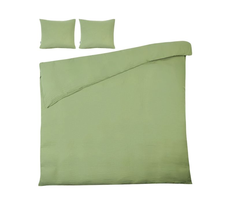 Ensemble De Housses De Couette Sumner Mousseline 220 X 240 Cm Vert