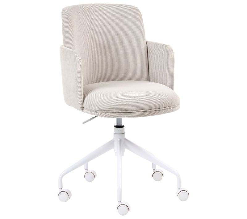 Chaise De Bureau Dryden Velours Côtelé Beige Clair