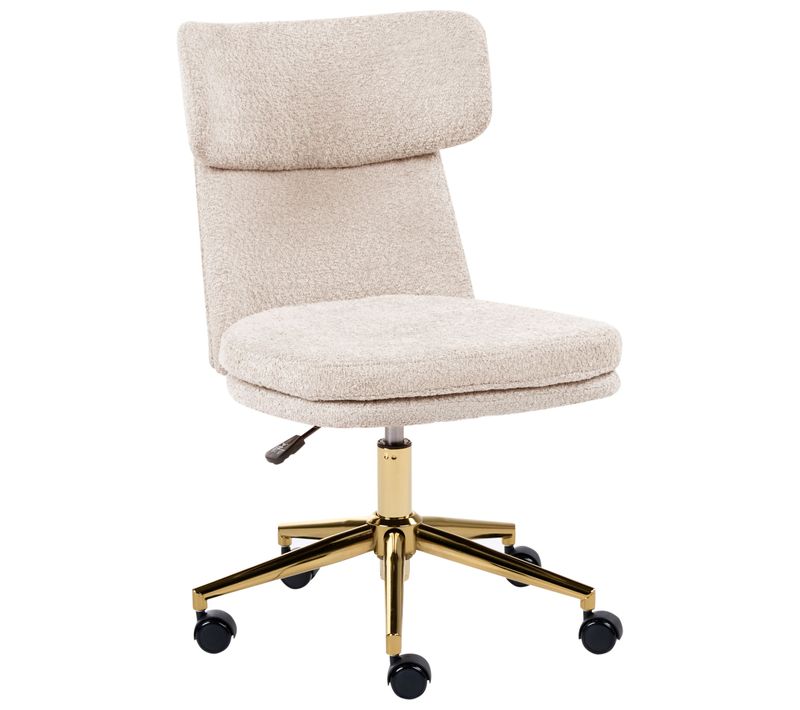 Chaise De Bureau Granby Bouclé Beige Clair