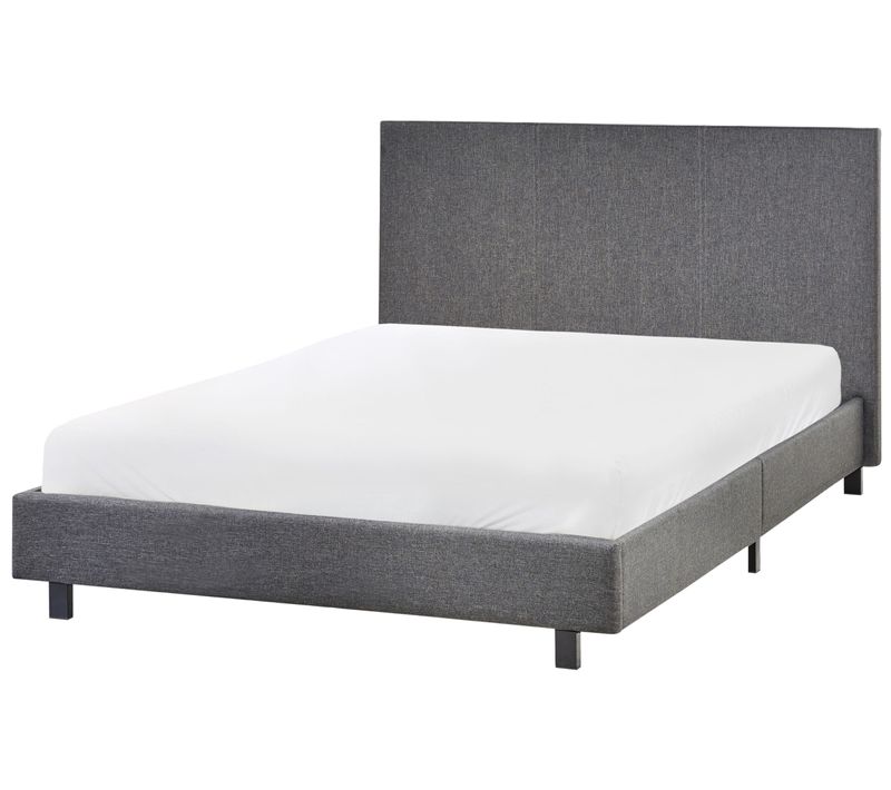 Lit Avec Sommier Tissu Albi 120 X 200 Cm Gris